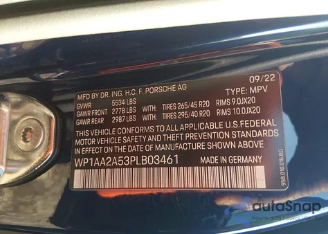 2023 Porsche Macan T z USA, uszkodzony, nr VIN WP1AA2A53PLB03461